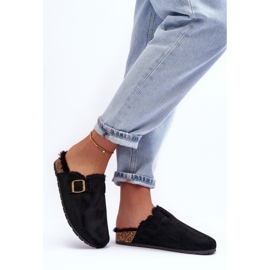 FB2 Damen-Flip-Flops aus Wildleder mit Fell in Schwarz Haidamia 2