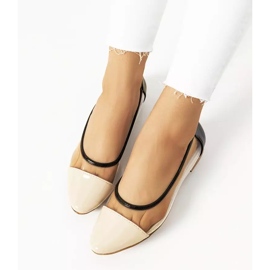 Beige transparente Pastella Ballerinas farblos schwarz 1