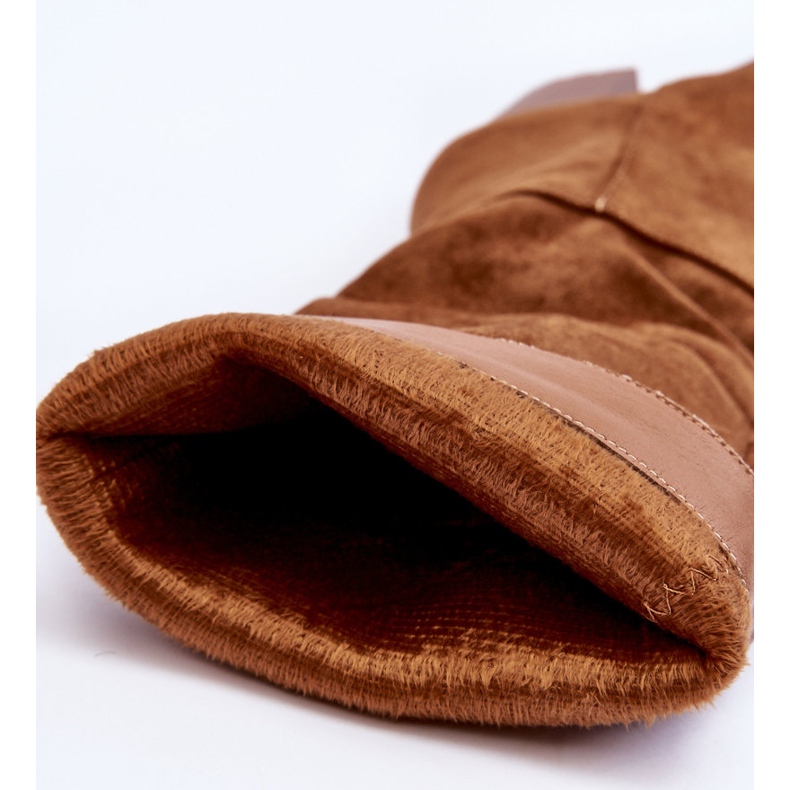 FJ1 Braune Virdana-Wildlederstiefel mit massivem Absatz 2