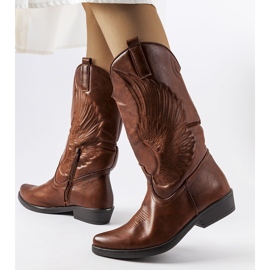Braune Cowboystiefel mit Olinda-Muster 1