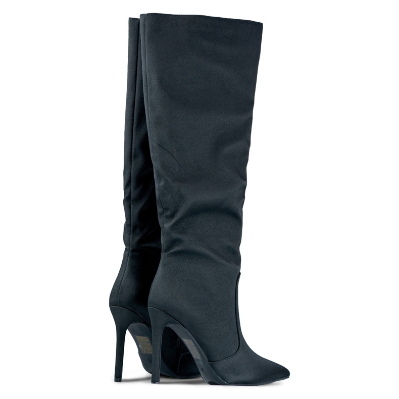 Satinschwarze Damenstiefel 1