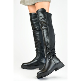 Schwarze elastische Damenstiefel von Viris 1