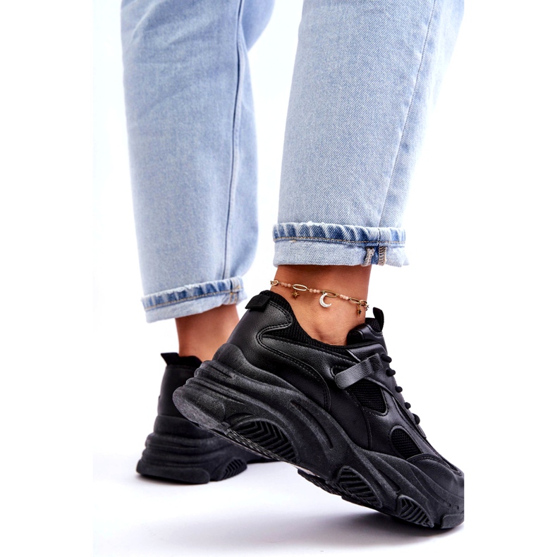 PA1 Damen-Sneaker mit klobiger Plateausohle, Schwarz, Agnenia 3