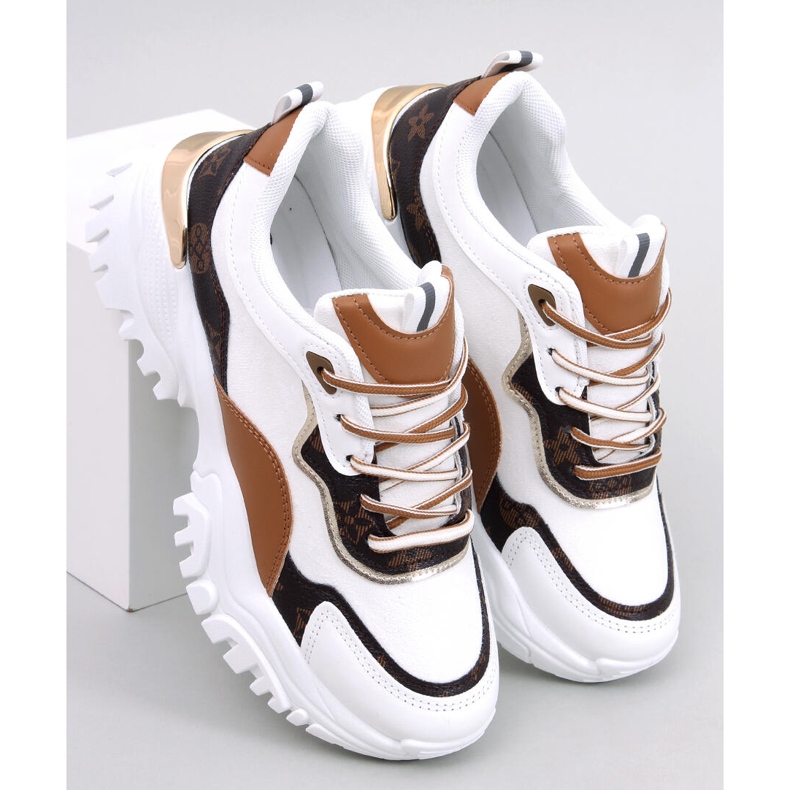 Nesbit Weiße Turnschuhe mit Keilabsatz 1