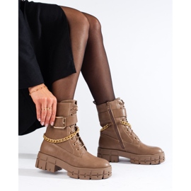 Beigefarbene Shelovet-Arbeiterinnen mit dicker Sohle 2