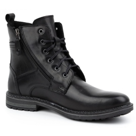 Kampol Herren-Winterstiefel aus Leder 155KAM, schwarz 9