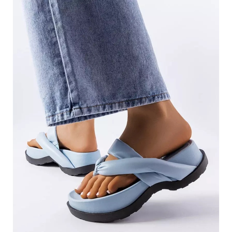 PA1 Blaue Plateausandalen von Lachapelle 2