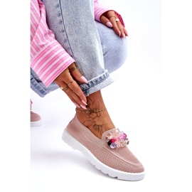Slip-On-Sneaker für Damen mit Verzierung, Rosa 3