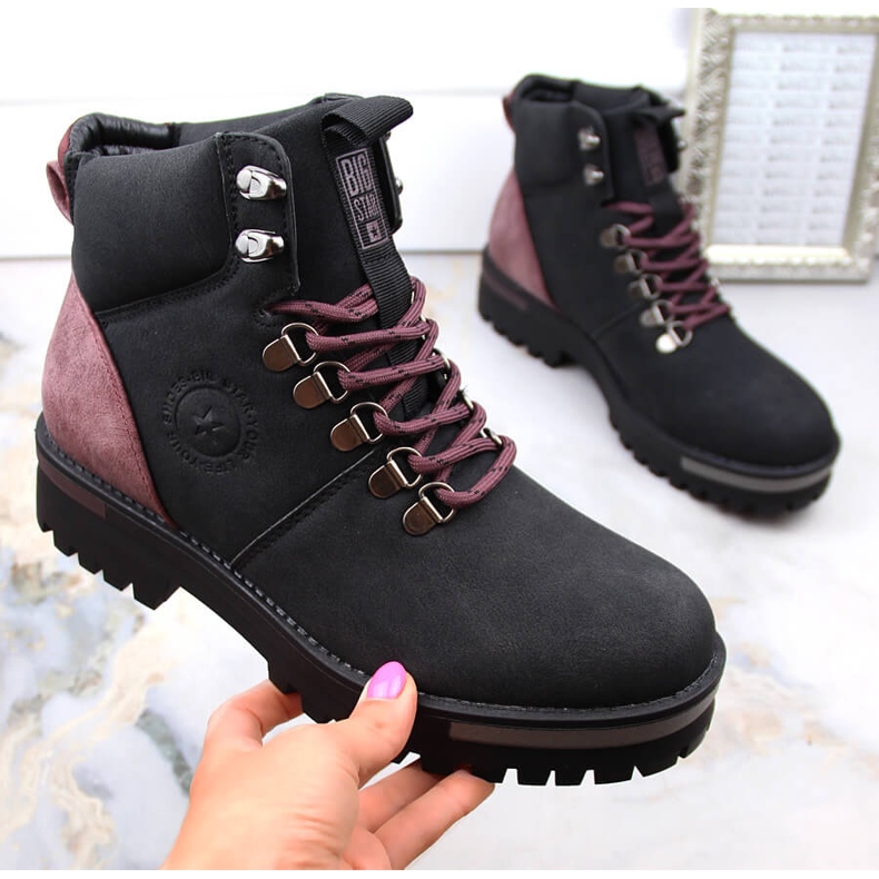 Schwarze Damen-Schnürstiefel Big Star MM274318 1