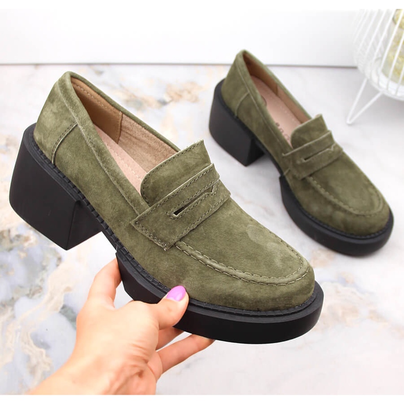 Damenschuhe aus grünem Wildleder Filippo DP4685 2