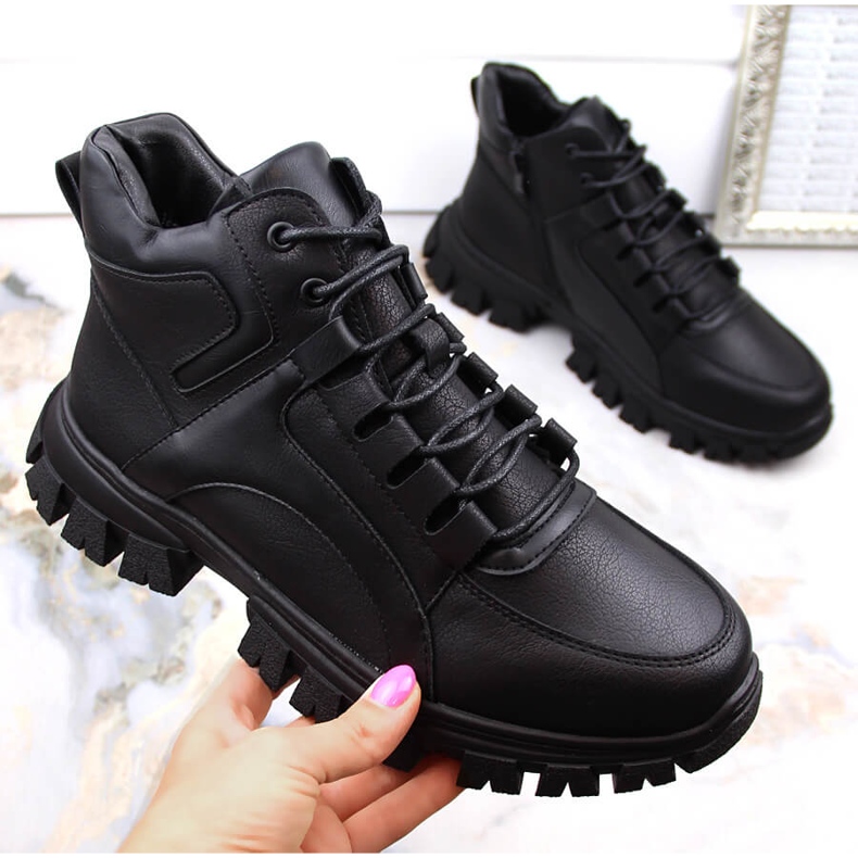 Isolierte schwarze Plateaustiefel für Damen von Sergio Leone BT750 1