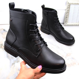 Klassische, isolierte schwarze Damenstiefel von Sergio Leone BT590 1