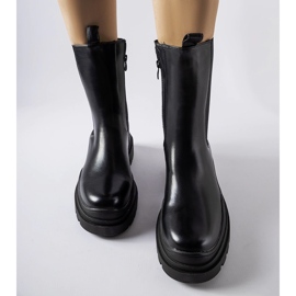 Schwarze, massive Delebio-Stiefeletten 1