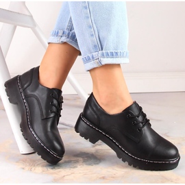 Damen-Oxford-Schuhe aus schwarzem Leder Filippo GLN441 1