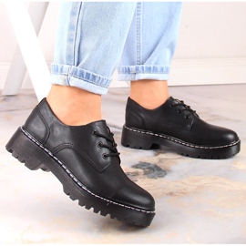 Damen-Oxford-Schuhe aus schwarzem Leder Filippo GLN441 2