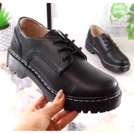 Damen-Oxford-Schuhe aus schwarzem Leder Filippo GLN441 4