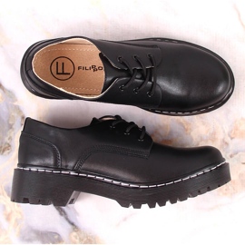 Damen-Oxford-Schuhe aus schwarzem Leder Filippo GLN441 6