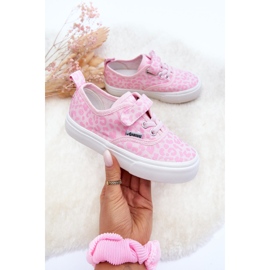 PA1 Gemusterte Kinder-Sneaker mit Klettverschluss, Pink Talirena rosa 3