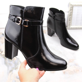 Isolierte Damenstiefeletten aus Lackleder, schwarz, Sergio Leone BT324 1