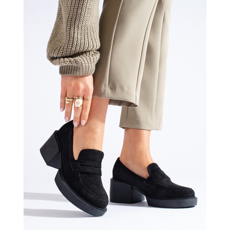 Schwarze Wildlederschuhe für Damen von Shelovet 2