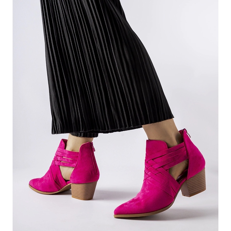 Rosa Quraishi-Stiefeletten mit hohem Absatz 1