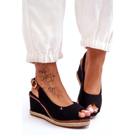 Klassische Keilsandalen für Damen, Schwarz, Katie 2