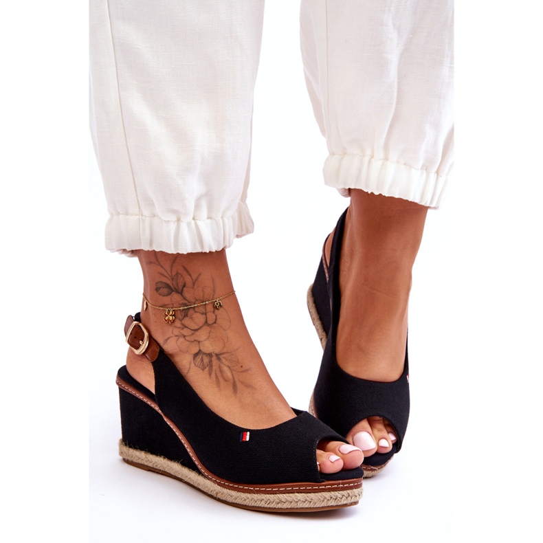 Klassische Keilsandalen für Damen, Schwarz, Katie 2