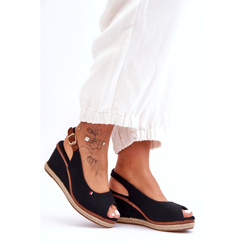 Klassische Keilsandalen für Damen, Schwarz, Katie 3