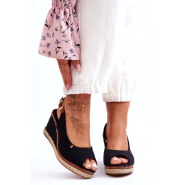 Klassische Keilsandalen für Damen, Schwarz, Katie 4