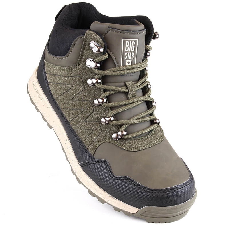 Isolierte grüne knöchelhohe Stiefel Big Star MM274480 1