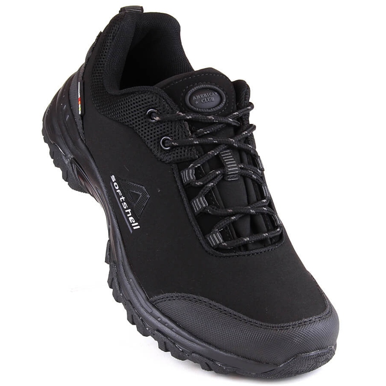 Schwarze American Club Softshell-Trekking-Sportschuhe für Herren 1