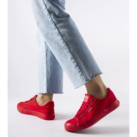 Rote Stoffsneaker von Lee Cooper 1