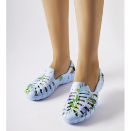 Inna Blaue Gummi-Flip-Flops mit Eliano-Muster 1