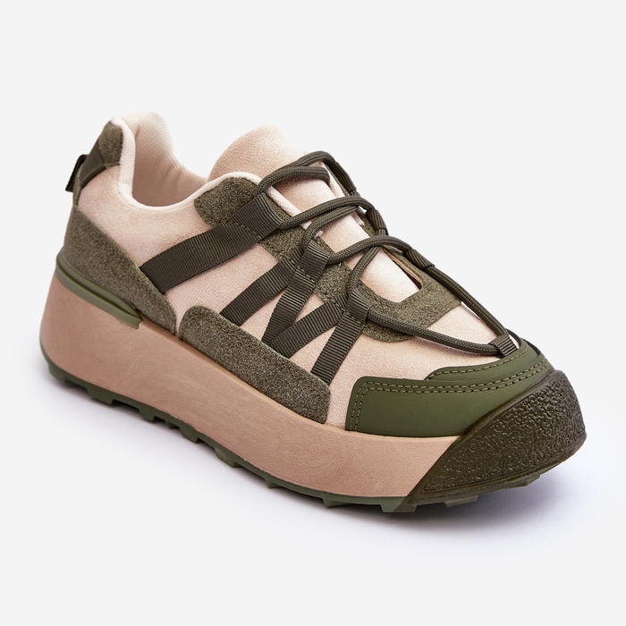 PS1 Damen-Sportschuhe aus Wildleder auf der Plattform Beige und Grün Rohan 1