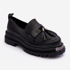 PS1 Leder-Loafer mit Plateau und flachem Absatz, Black Jorne schwarz 1
