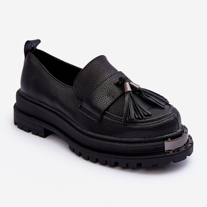 PS1 Leder-Loafer mit Plateau und flachem Absatz, Black Jorne schwarz 1