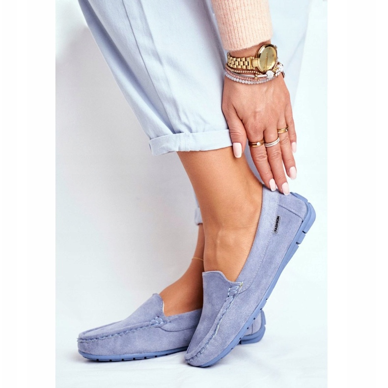 Evento Blaue Loafer für Damen Wildleder Morreno 1