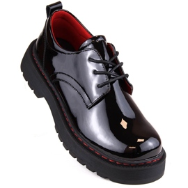 Schwarze Damen-Oxford-Schuhe aus Lackleder Filippo DP4736 1