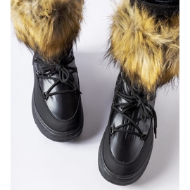 Schwarze Cavargna Damen-Schneestiefel 1