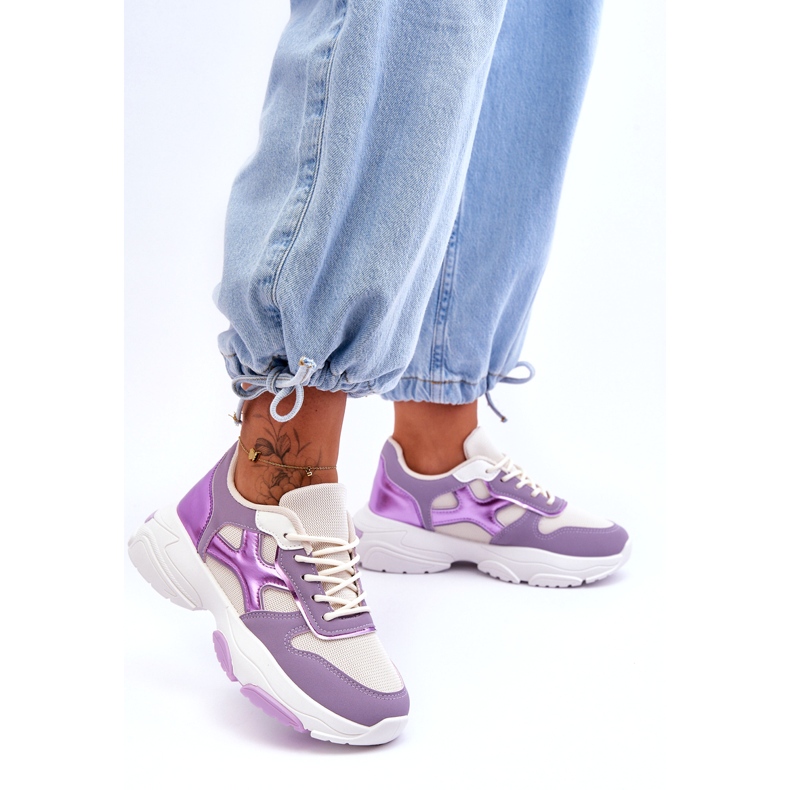 Seastar Lilafarbene Cortes-Schnürsneaker für Damen violett 4