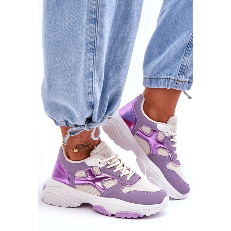 Seastar Lilafarbene Cortes-Schnürsneaker für Damen violett 1