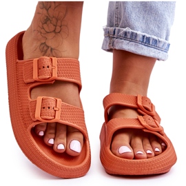 Damen-Flip-Flops aus Schaumstoff mit orangefarbenen Riemen 4
