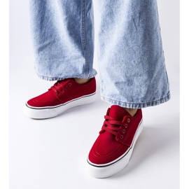 Rote Abboud-Sneaker aus Öko-Wildleder 1