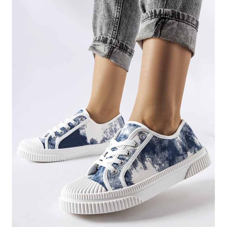 Blau gewaschene Clavet-Sneaker 1