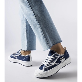 Inna Marineblaue Sneaker mit Abrieb von Safiy 1