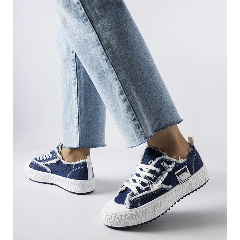 Inna Marineblaue Sneaker mit Abrieb von Safiy 1