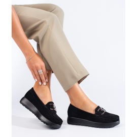 Schwarze Wildleder-Loafer für Damen von Shelovet 2
