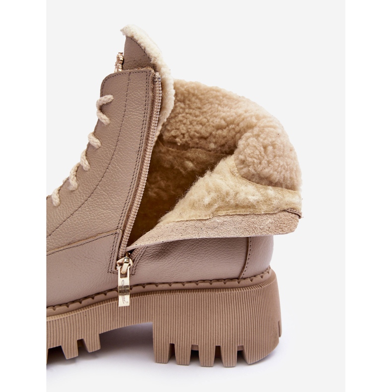 Damen-Lederstiefel Beige Lemar Vergo 1