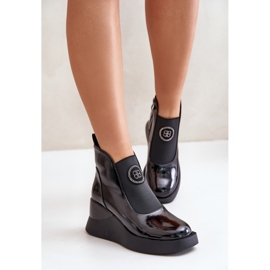 Lederkeilstiefel S.Barski MR870-22 Schwarz 2