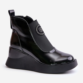 Lederkeilstiefel S.Barski MR870-22 Schwarz 1